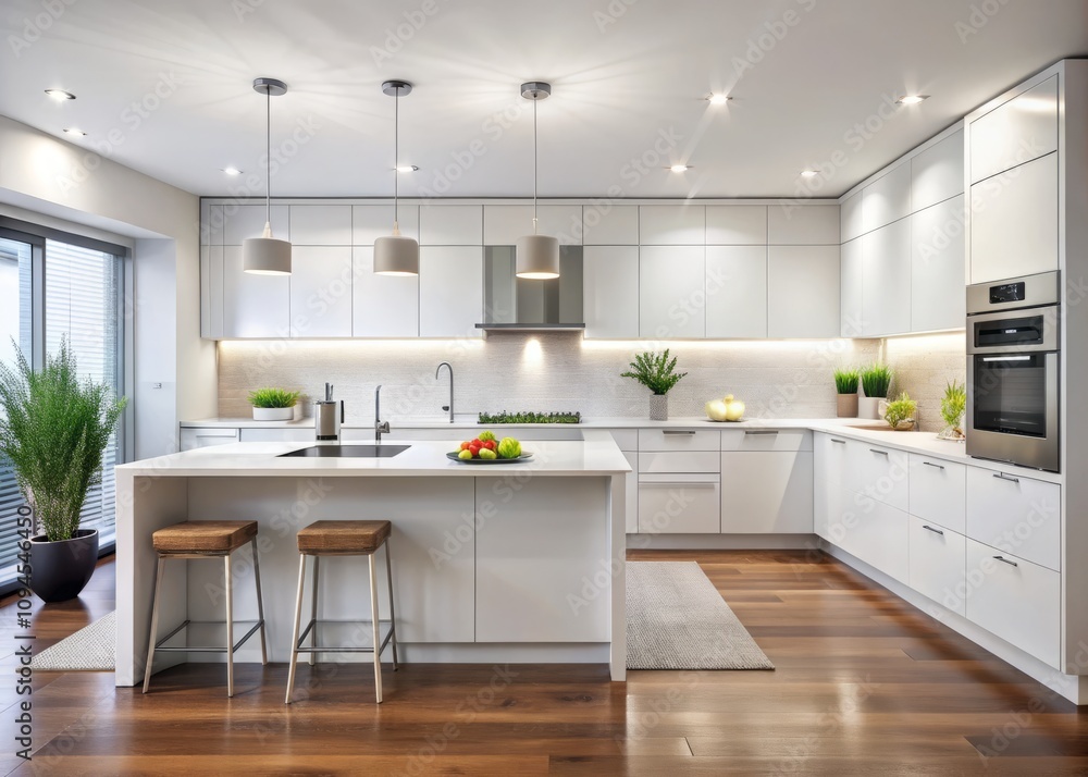 Modern Isolated Kitchen Design Featuring Sleek Appliances, Minimalist Aesthetics, and Bright White Walls for a Clean and Functional Cooking Space Modern Isolated Kitchen Design Featuring Sleek Appliances, Minimalist Aesthetics, and Bright White Walls for a Clean and Functional Cooking Space