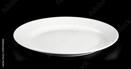 Simple white plate with a smooth finish for dining and serving culinary creat...