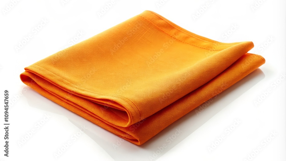New Clean Orange Cloth Napkin Isolated on White Background for Table Settings and Culinary Presentations, Perfect for Home Decor, Restaurants, and Catering Services New Clean Orange Cloth Napkin Isolated on White Background for Table Settings and Culinary Presentations, Perfect for Home Decor, Restaurants, and Catering Services
