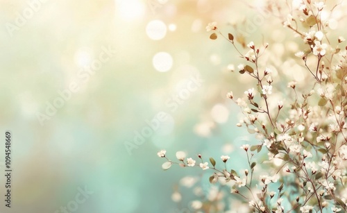 Soft blooming flowers in a gentle light atmosphere during spring