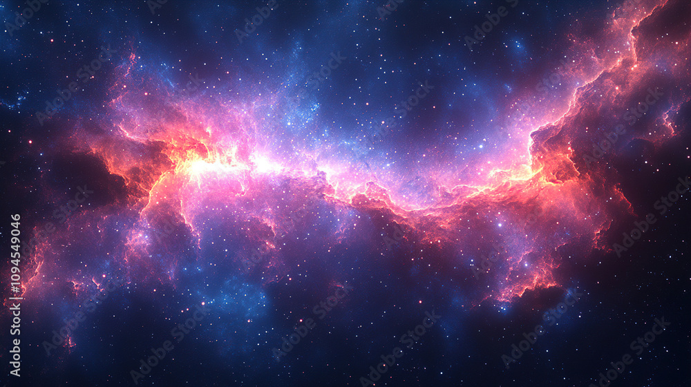 Obraz premium Nebula filled with bright colors and cosmic clouds captured in deep space during a stunning astronomical event. Generative AI