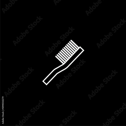 Animal Pet Comb simple icon isolated on black background.
