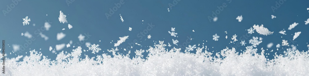 A banner of snow with snowflakes, a winter border, a Christmas background A banner of snow with snowflakes, a winter border, a Christmas background