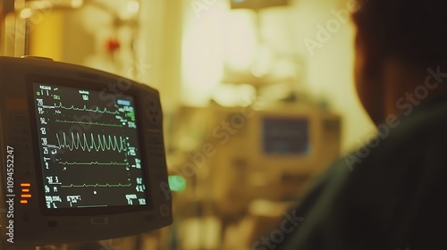 A Doctor Monitors a Patient's Heartbeat in a Hospital Room. AI Generated