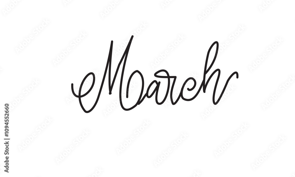 March text for Digital Planner and Note taking 