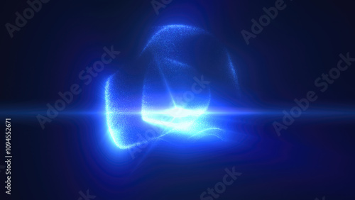 Wallpaper Mural Abstract blue light particles forming a soft sphere shape against a dark background, emitting a radiant glow Torontodigital.ca