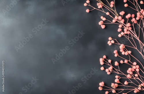 Elegant floral arrangement with pink blooms and greenery on a dark background