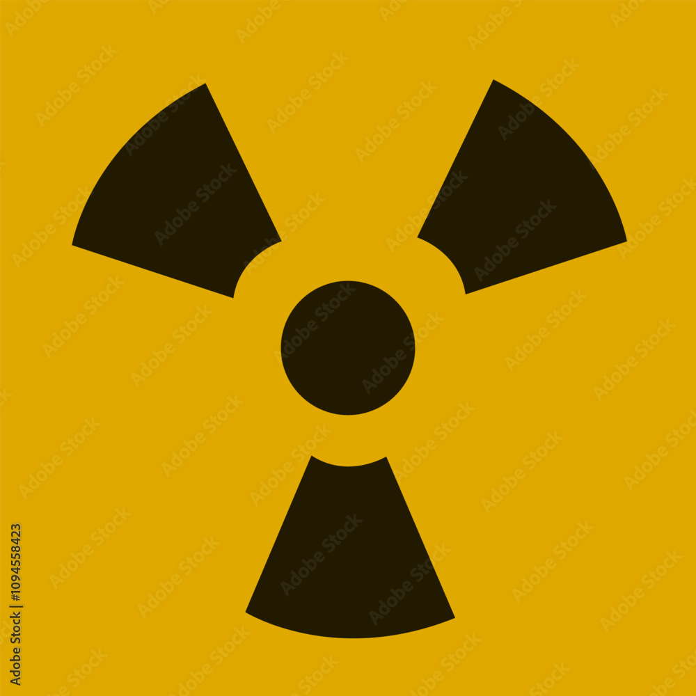 Radiation warning symbol on yellow background Radiation warning symbol on yellow background