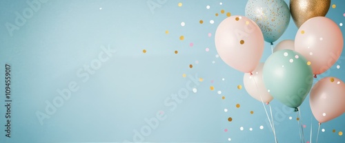 Colorful balloons with glitter accents create a festive atmosphere for celebr...
