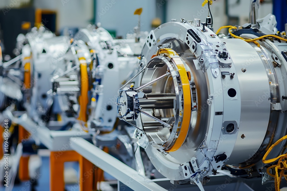 Fototapeta premium Advanced engineering prototype displayed in manufacturing facility