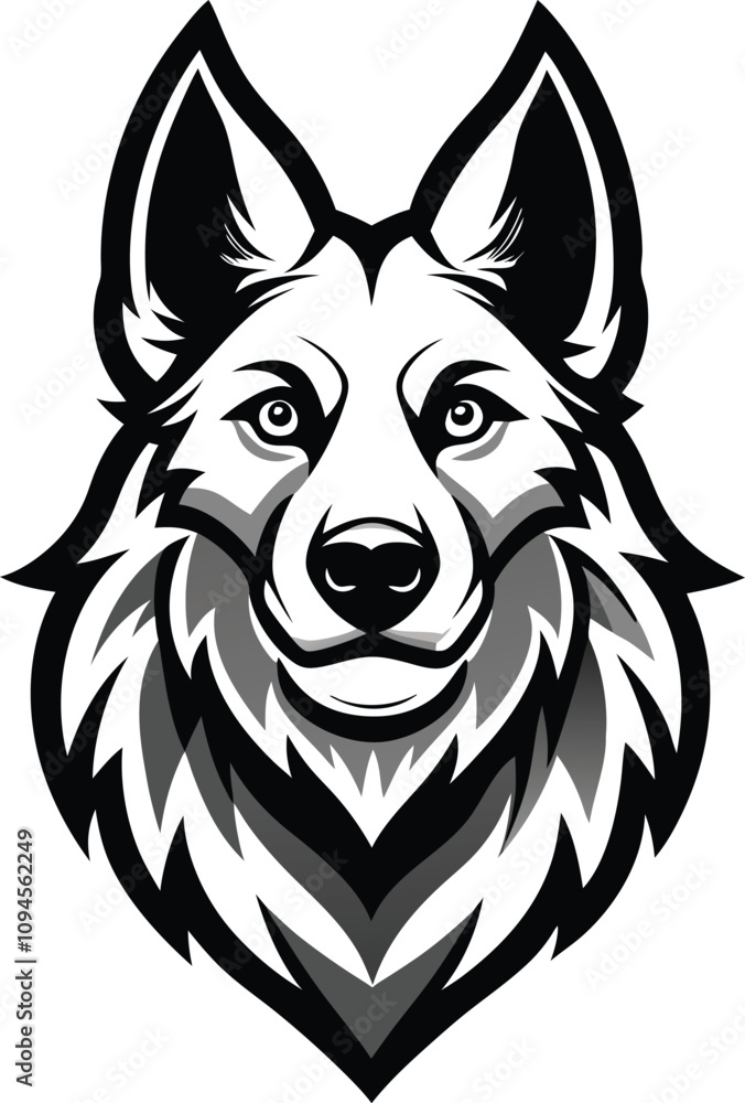 Naklejka premium Majestic German Shepherd Portrait 