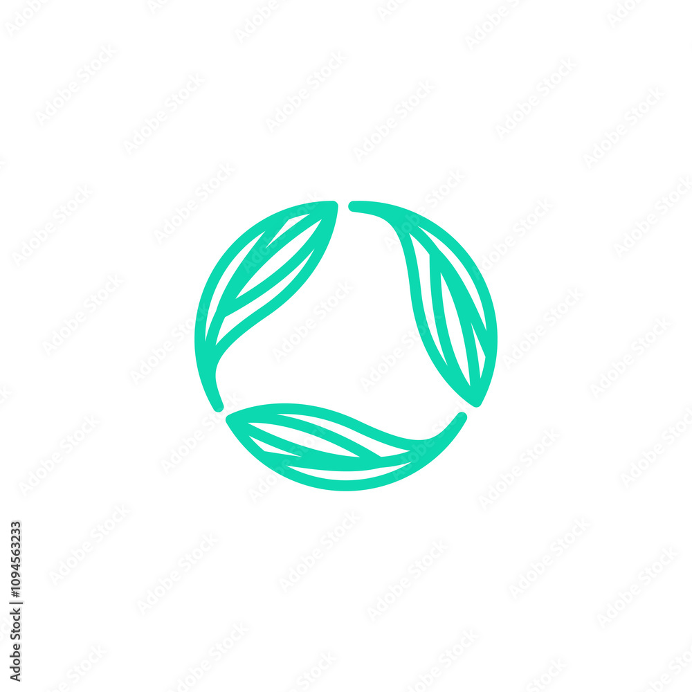 Recycle process leaf flat logo design. organic icon Recycle process leaf flat logo design. organic icon