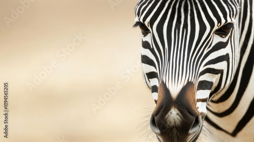 Close up of zebra stripes highlighting unique black and white pattern on the ...