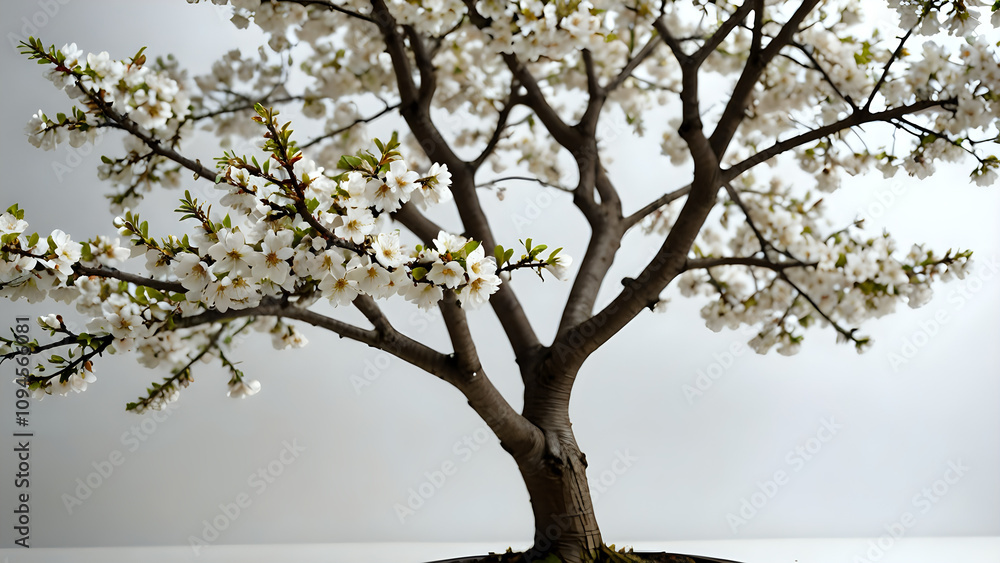 Fototapeta premium cherry blossom in spring on white background