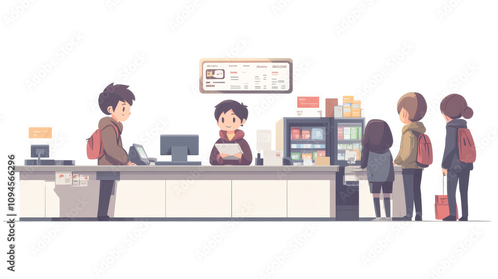 レジのスタッフ レジのスタッフ