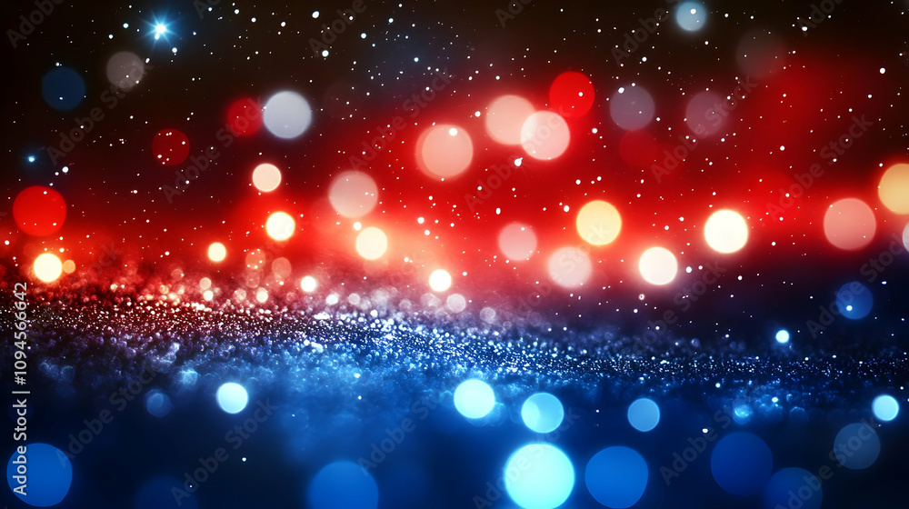Abstract Background with Red, Blue, and White Bokeh Abstract Background with Red, Blue, and White Bokeh