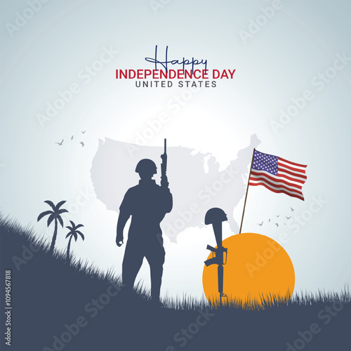 United States Independence Day. Independence Day creative Design for social media post