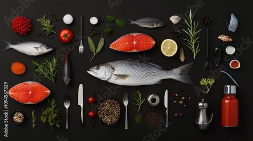 Chef preparing fresh seafood with vegetables in a modern kitchen setting