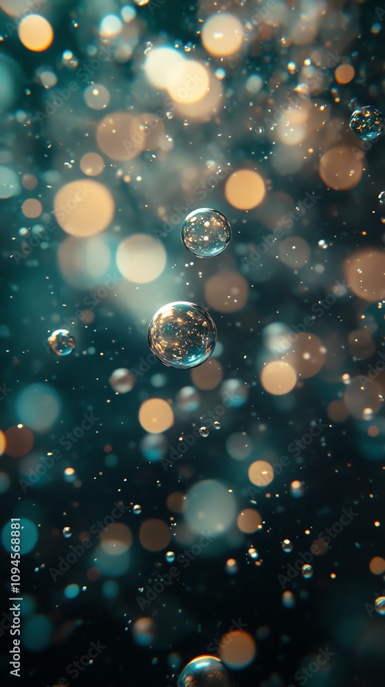 A mesmerizing underwater scene filled with bubbles and sparkling light reflections. A mesmerizing underwater scene filled with bubbles and sparkling light reflections.