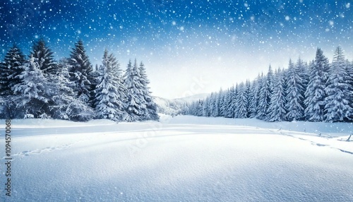 Wallpaper Mural Paysage hivernal blanc avec chute de neige Torontodigital.ca