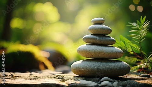 Galets empilés avec esthétique zen