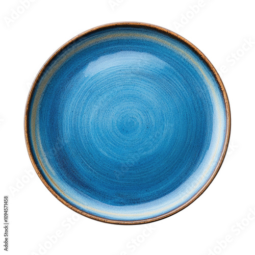 Ceramic Blue Plate Isolated...