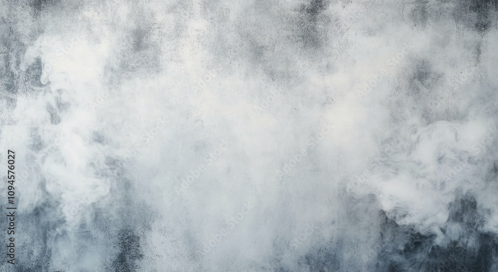 Smoke rises in an empty industrial space with concrete walls and floor Smoke rises in an empty industrial space with concrete walls and floor