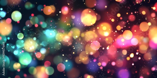 Colorful bokeh lights create a vibrant background for celebrations and events
