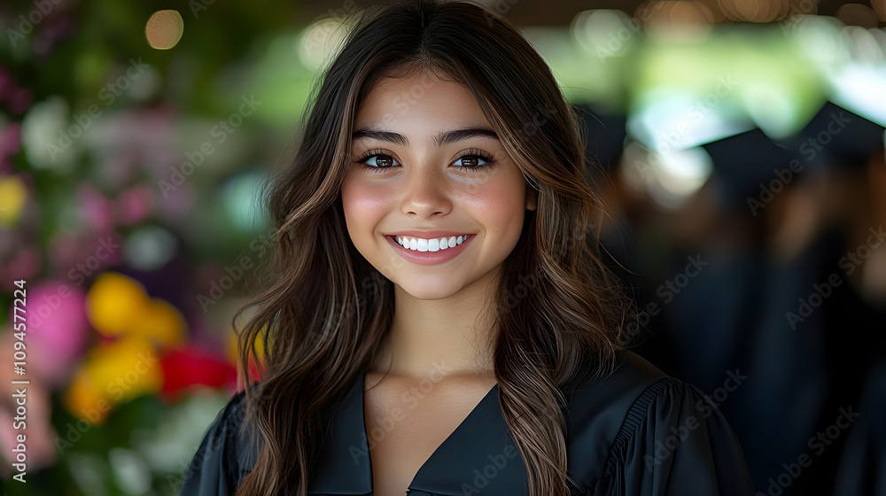 Smiling Graduate Woman in Black Gown - Photo Smiling Graduate Woman in Black Gown - Photo