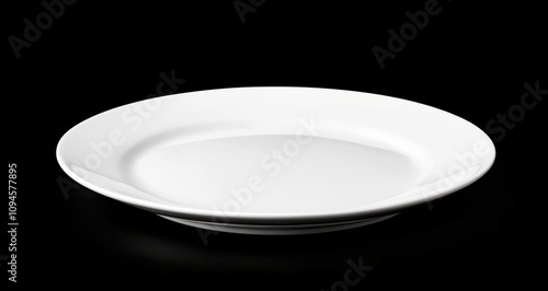Simple white plate with a smooth finish for dining and serving culinary creat...
