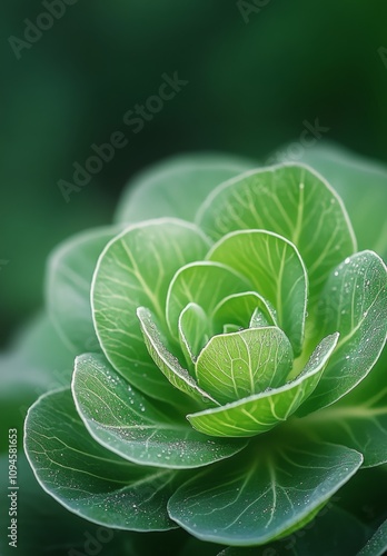 Close up view of green leafy plant showcasing intricate patterns in a natural...