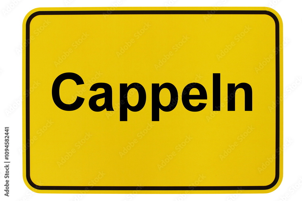 Illustration eines Ortsschildes der Gemeinde Cappeln in Niedersachsen Illustration eines Ortsschildes der Gemeinde Cappeln in Niedersachsen