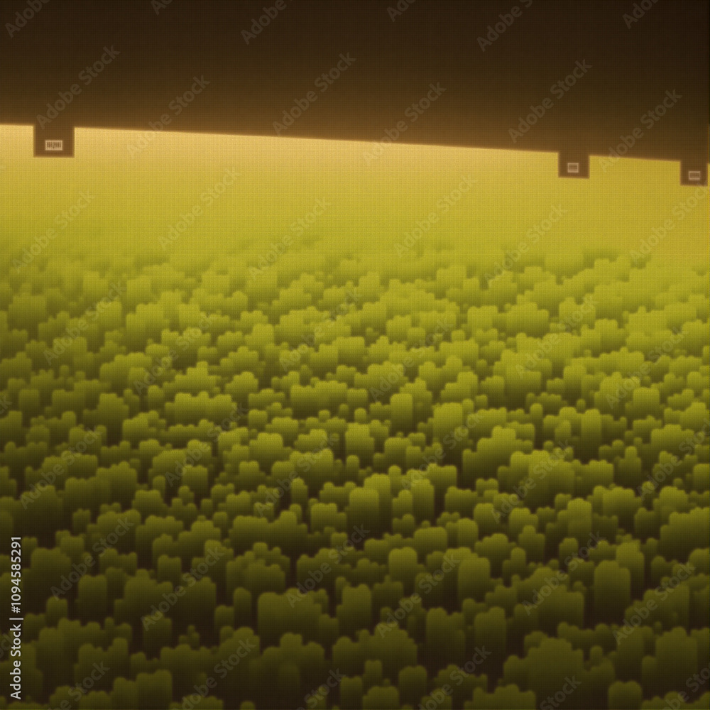 Fototapeta premium Abstract Green Cityscape: Digital Art Background, Texture & Wallpaper