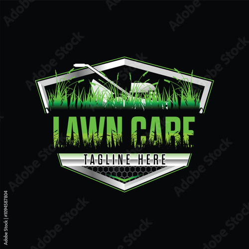 Lawn Care and Landscaping Emblem Logo