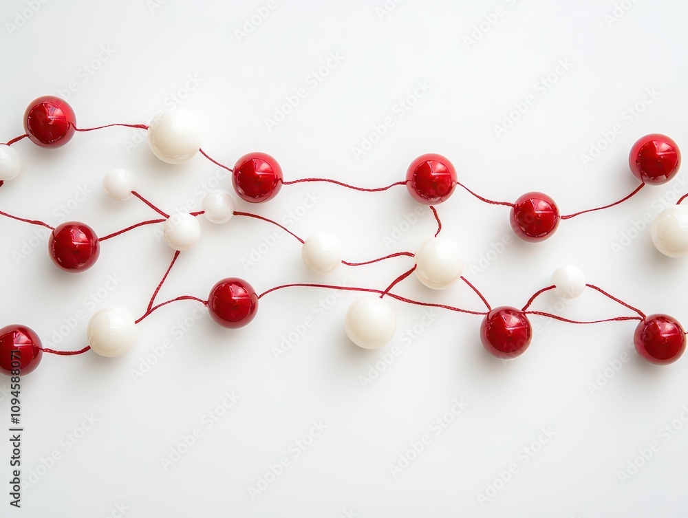 Festive holly leaves with bright red berries, Christmas botanical, isolated on white Festive holly leaves with bright red berries, Christmas botanical, isolated on white