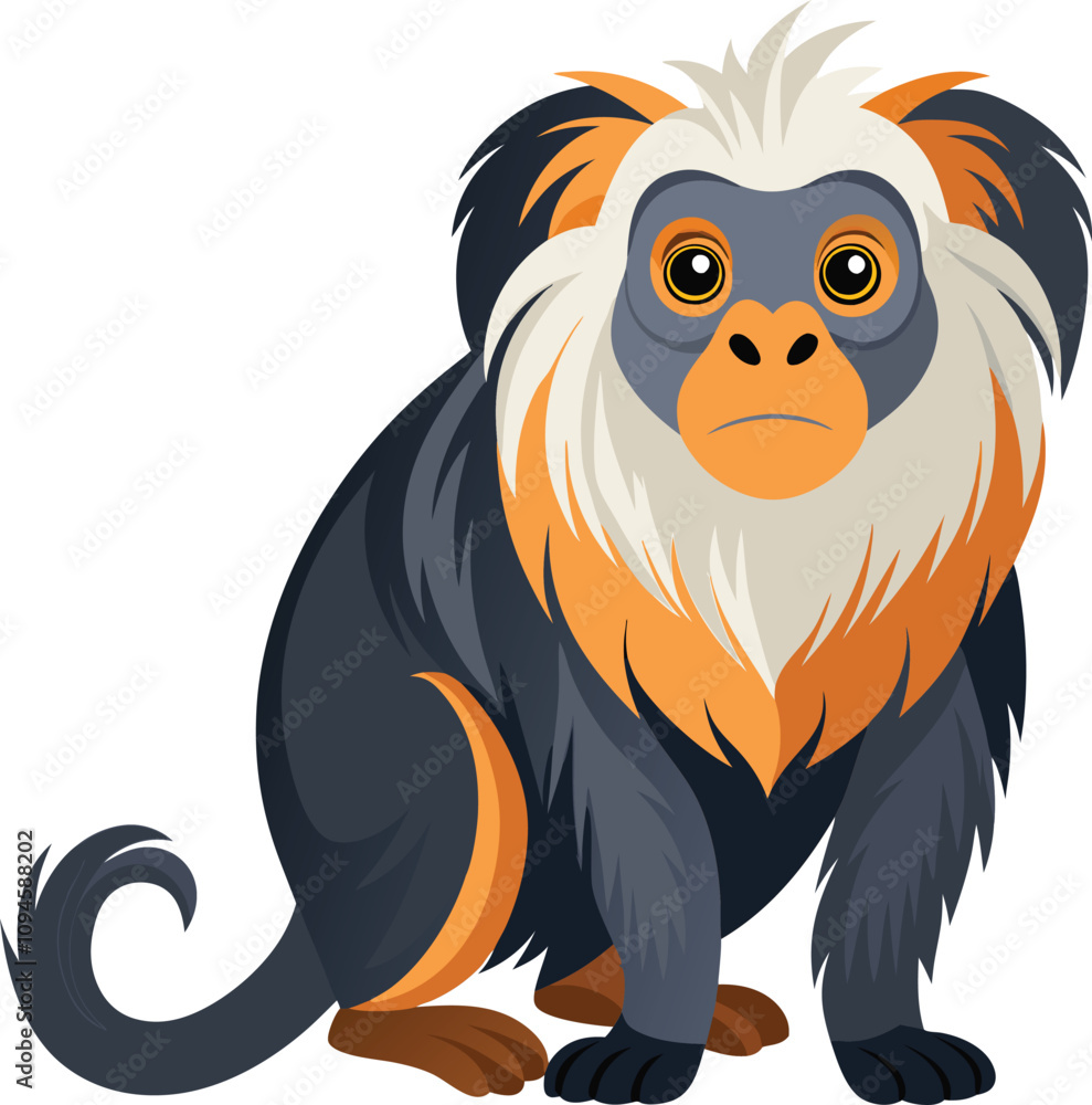 Obraz premium Tamarin Monkey Vector Illustration (3).eps