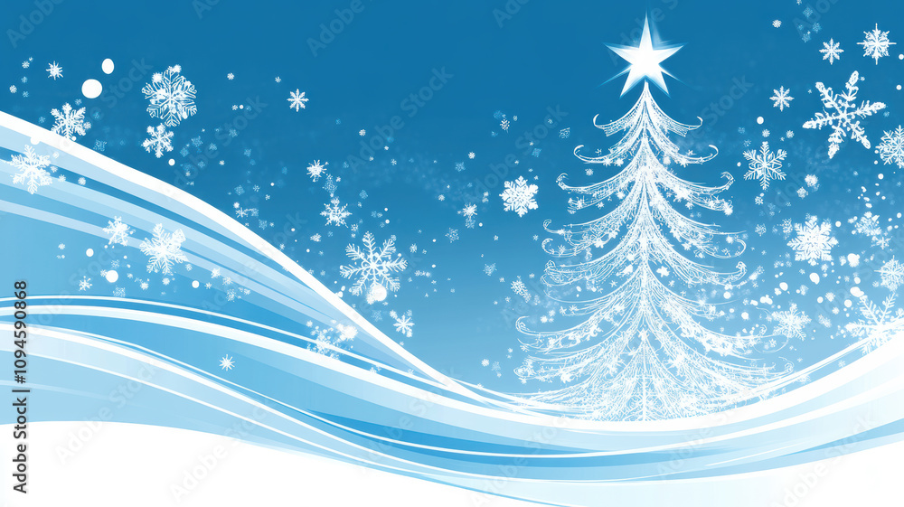 Christmas tree illustration with light trails Christmas tree illustration with light trails