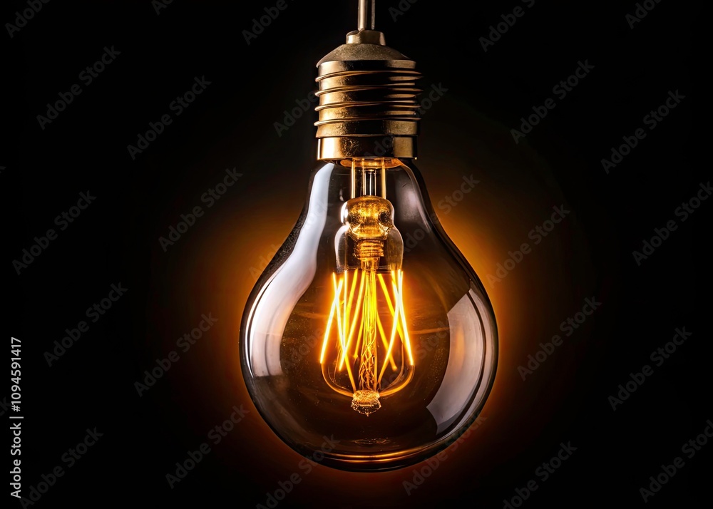 Captivating Silhouette of a Lit Bulb with a Lope Against a Dark Background - Creative Lighting and Innovative Ideas Concept Captivating Silhouette of a Lit Bulb with a Lope Against a Dark Background - Creative Lighting and Innovative Ideas Concept