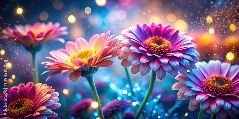 Ethereal Glowing Flowers with Magical Sparkles in Dreamy Close-Up – Enchanted Flora, Vibrant Nature, Fantasy Garden, Mystical Atmosphere, Colorful Petals, Sparkling Particles Ethereal Glowing Flowers with Magical Sparkles in Dreamy Close-Up – Enchanted Flora, Vibrant Nature, Fantasy Garden, Mystical Atmosphere, Colorful Petals, Sparkling Particles