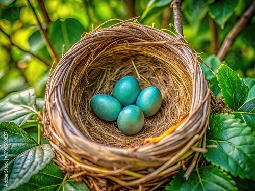 Bird's nest detail: a close-up view for your design. photo