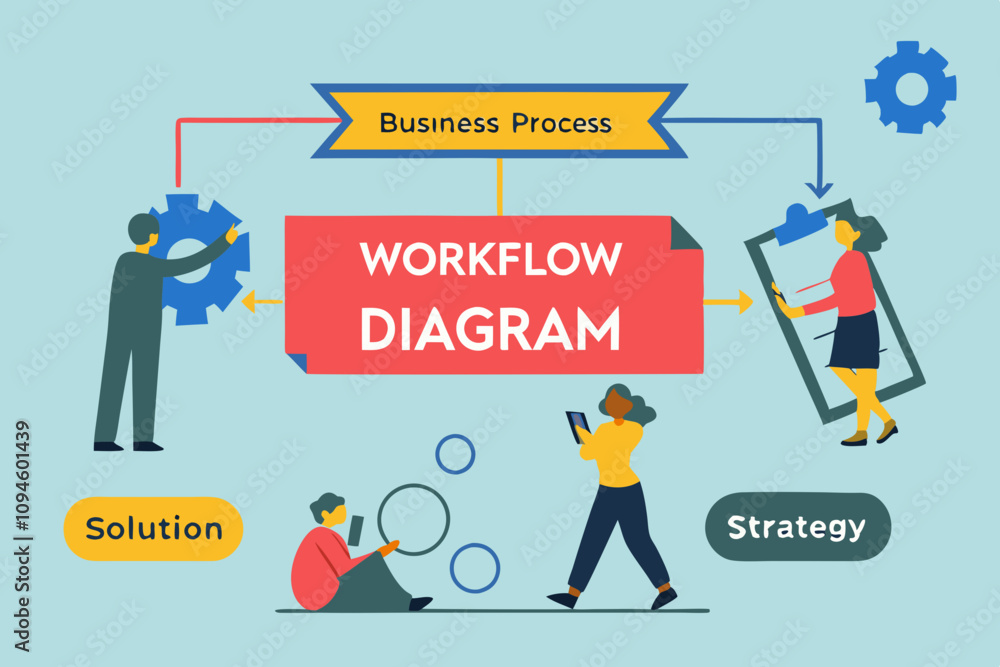 Business Process, Workflow Diagram or Model Design, Flowchart to Get Result, Map or Plan for Business Procedure, Solution, Strategy to Implement Concept, Business People Drawing Workflow Process:
Business Process, Workflow Diagram or Model Design, Flowchart to Get Result, Map or Plan for Business Procedure, Solution, Strategy to Implement Concept, Business People Drawing Workflow Process: