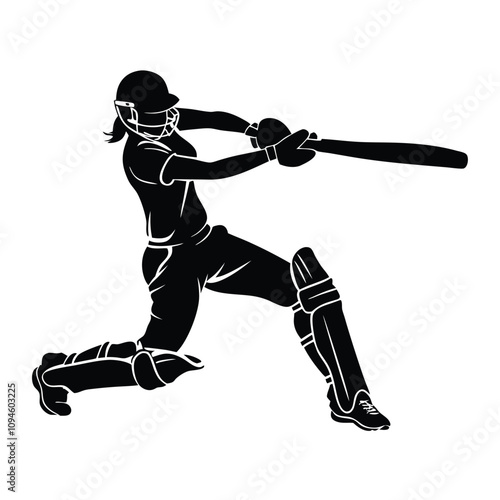 A man in a black shirt and pants is swinging a bat. He is wearing a helmet and a pair of pads