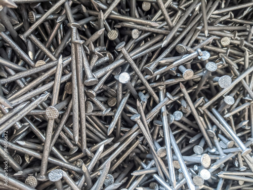 A Close-Up View of a Large Pile of Metal Nails