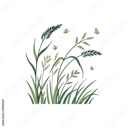grass vector art and illustration