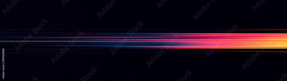 A long horizontal streak of light with an orange and blue gradient on a black background. A long horizontal streak of light with an orange and blue gradient on a black background.