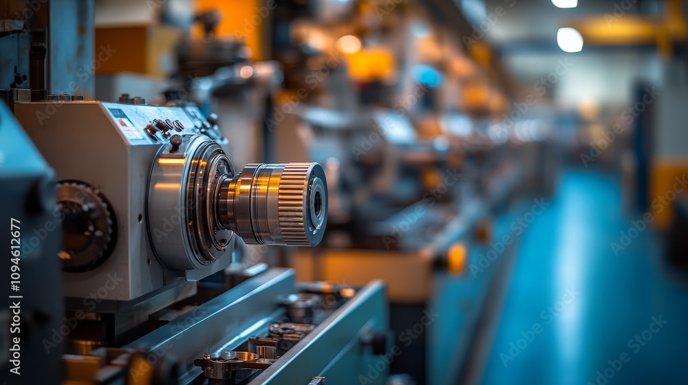 Close-up of Industrial Machinery with Gear and Belt System Close-up of Industrial Machinery with Gear and Belt System