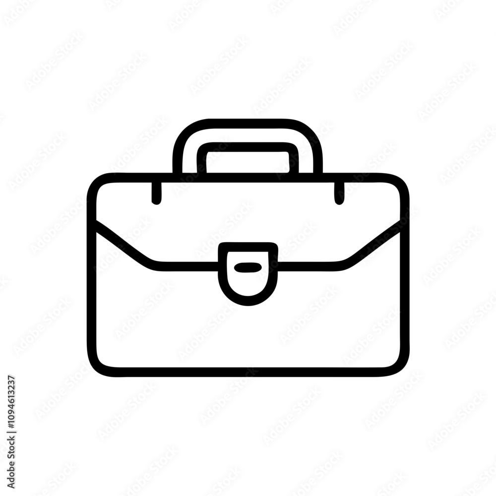 Briefcase icon representation in a minimalistic style suitable for graphic design projects and business-related illustrations