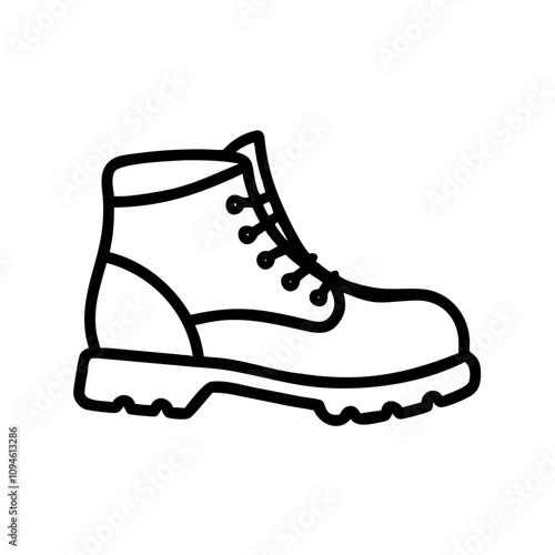 Stylish hiking boot illustration showcasing durable design and rugged features for outdoor adventures and exploration