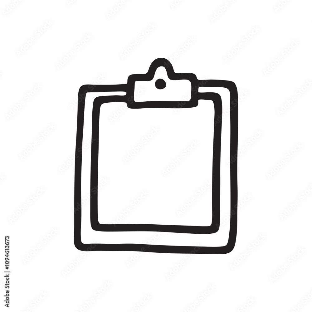 Doodle Clipboard icon. Infographic symbol. Line art style graphic design element. Vector illustration isolated on white background Doodle Clipboard icon. Infographic symbol. Line art style graphic design element. Vector illustration isolated on white background