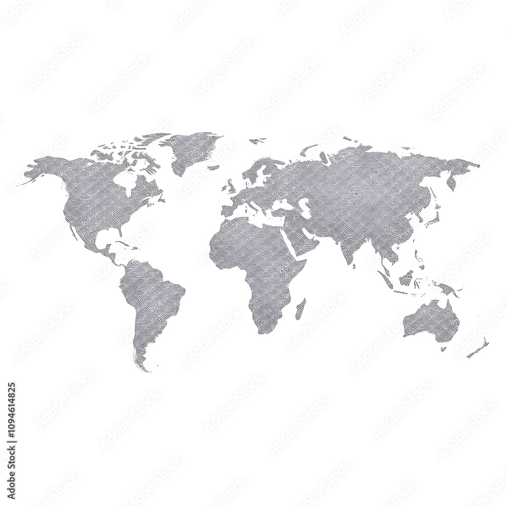 Fototapeta premium World map, map of the world, world map on a white isolated background, world map texture